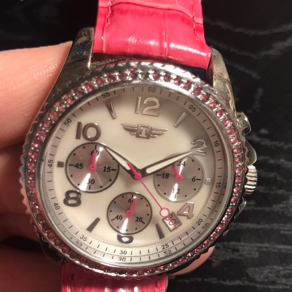Invicta Mother-Of-Pearl Dial Pink Leather Watch - Picture 3 of 6